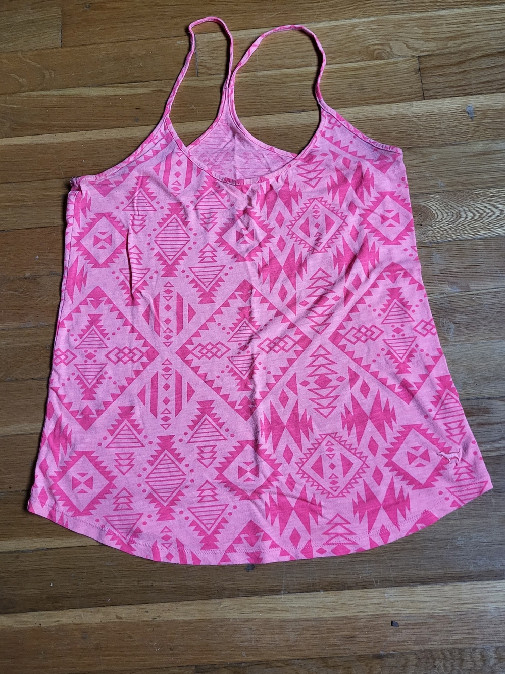PINK Victoria's Secret Neon Pink Aztec Racerback Tank
